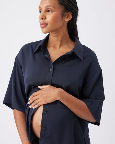 Ripe Maternity Tamara Satin Shirt Midnight