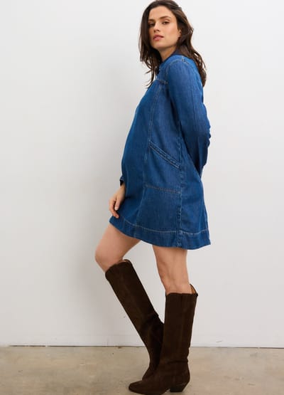HATCH Collection The Drapey Denim Mini Dress