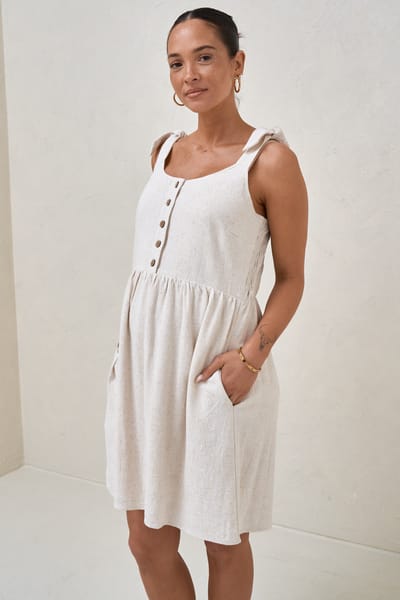 Bae the Label Breeze Along Mini Dress - Natural Fleck