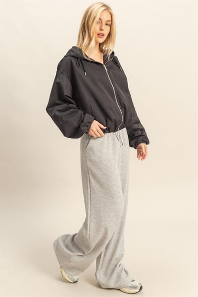 Hyfve Heather Grey Flowy Knit Drawstring Pants