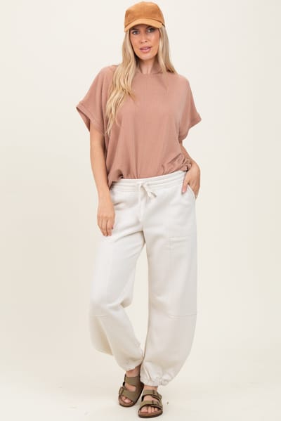 Rae Mode Ivory Multi Seam Fleece Sweatpants