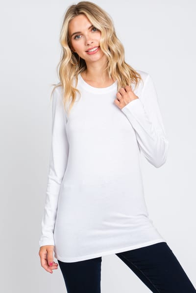 Haptics White Long Sleeve Top