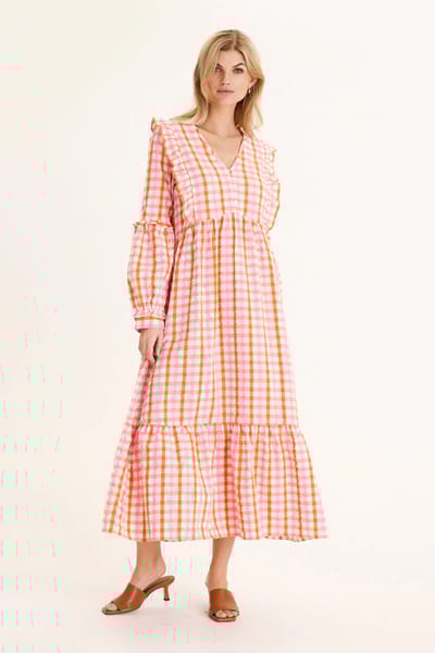 Summery Copenhagen Iona Check Maxi Dress