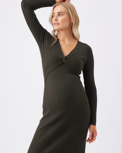 Ripe Maternity Remi Knit Nursing Dress  Ivy