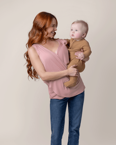 Kindred Bravely Bamboo Draped Nursing Tank | Light Mauve