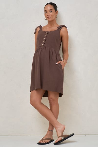 Bae the Label Breeze Along Mini Dress - Chocolate