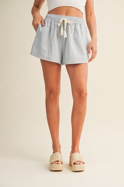 Mustard Seed Light Blue Drawstring Shorts