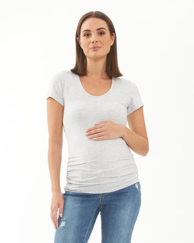 Ripe Maternity Organic Tube Tee Silver Marle