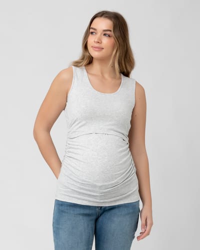 Ripe Maternity Organic Nursing Tank Silver Marle