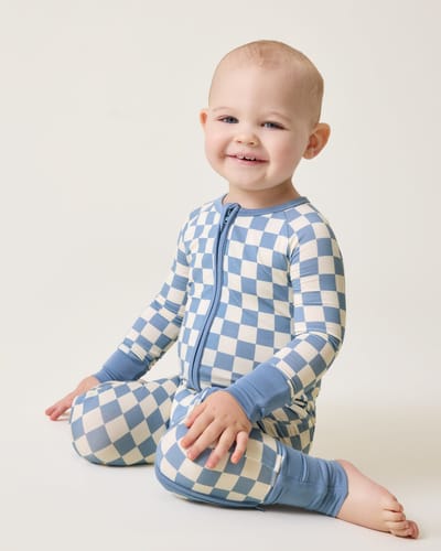 Kindred Bravely Bamboo Baby Pajama | Blue Checker