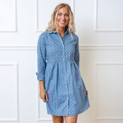 Hope & Henry Button Front Organic Shirt Dress