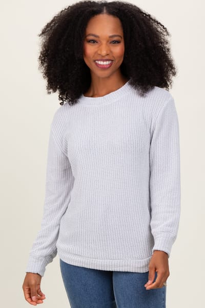Zenana Outfitters Ivory Chenille Knit Sweater