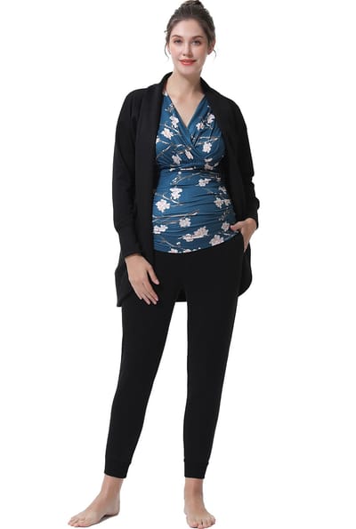 Kimi + Kai Kimi + Kai Maternity "Josie" Nursing Lounge Top, Joggers & Cardigan