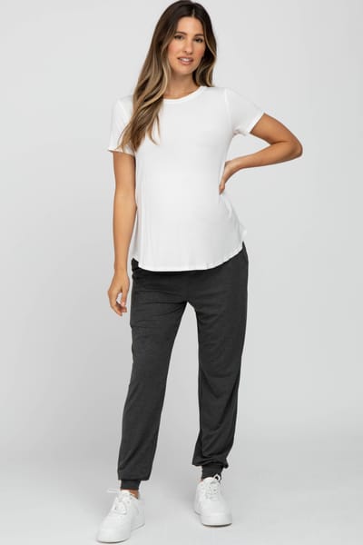 Hello Miz Charcoal Maternity Band Jogger Pants