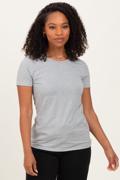 LOIT Heather Grey Basic Short Sleeve Tee