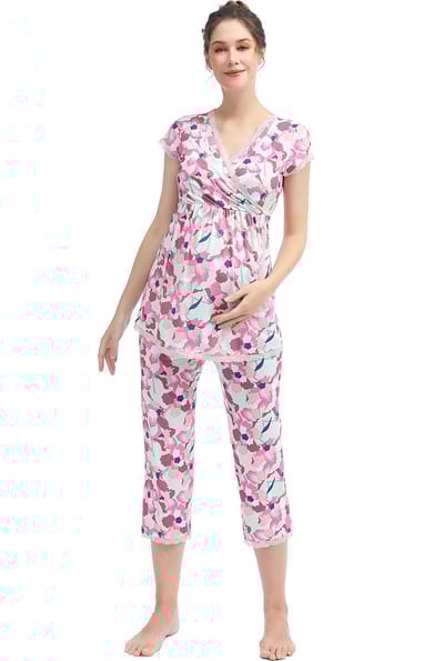 Kimi + Kai Kimi + Kai Maternity "Addison" Nursing PJ Set