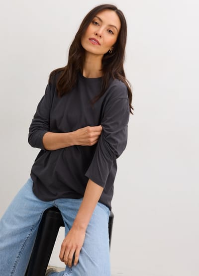 HATCH The Washed Cotton Long Sleeve Tshirt