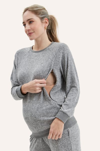 NOM Maternity Heart On My Sleeve Nursing Sweatshirt