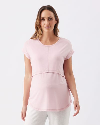 Ripe Maternity Dreamy Nursing Tee Dusty Pink