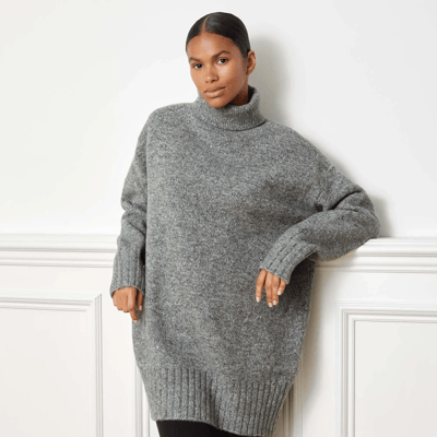 For The Creators Funnel Neck Short Jumper Dress