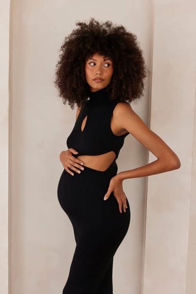 BUMPSUIT Cozy Knit Turtleneck Midi Dress