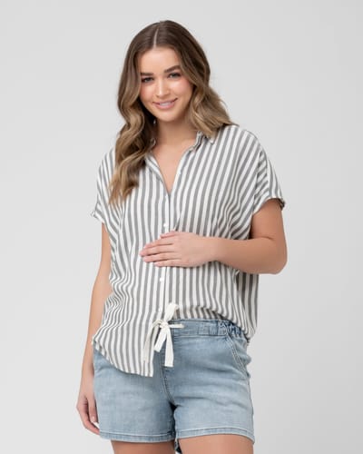 Ripe Maternity Ada Relaxed Shirt Black / White