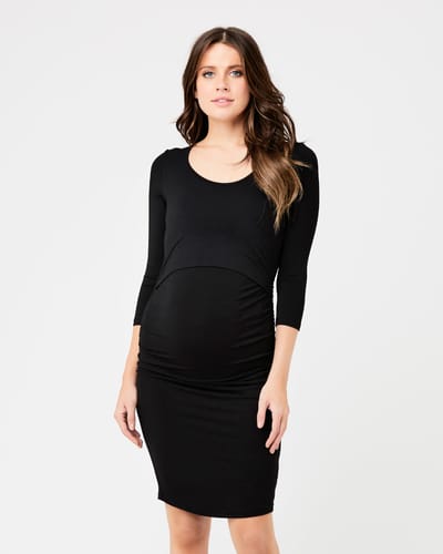 Ripe Maternity Nursing Tube Dress Black