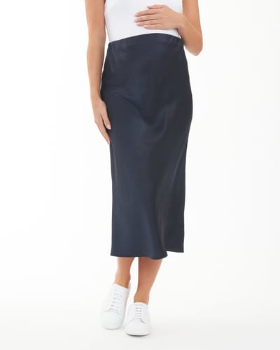 Ripe Maternity Lexie Satin Skirt Navy