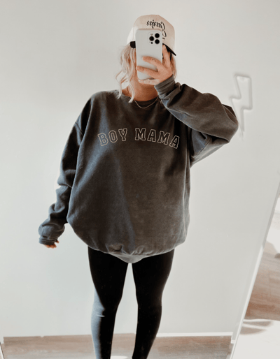 Milk & Baby Boy Mama Varsity Sweatshirt