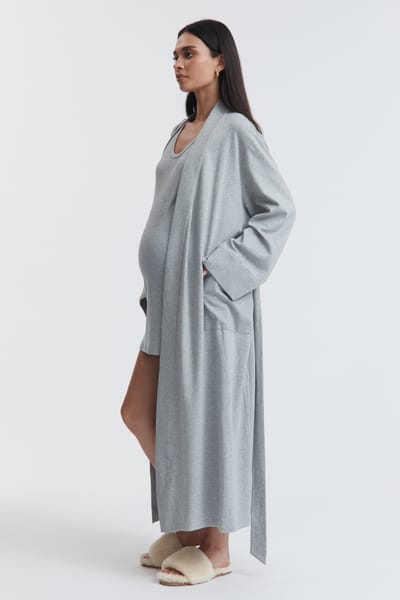 Legoe Heritage Organic Cotton Jersey Robe (Grey Marle)