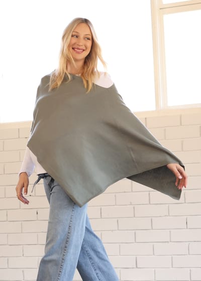 Angel Maternity Moozie Mama Luxury Poncho/Scarf Maternity & Nursing Cover in Sage Green