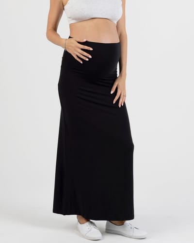 Angel Maternity Colette Maxi Maternity 2 in 1 Skirt/Dress in Black