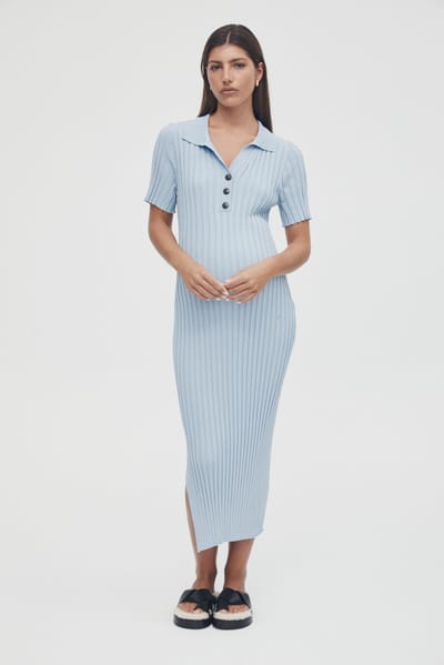 Legoe Heritage Luxe Polo Dress (Sky Blue) - FINAL SALE