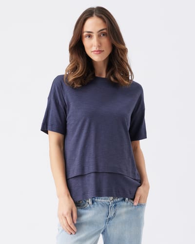 Ripe Maternity Claud Nursing Tee  Indigo
