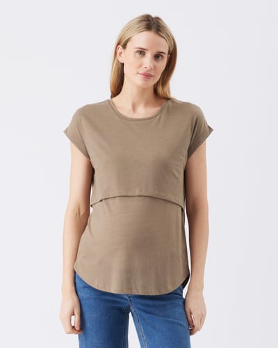 Ripe Maternity Ziggy Nursing Tee  Olive