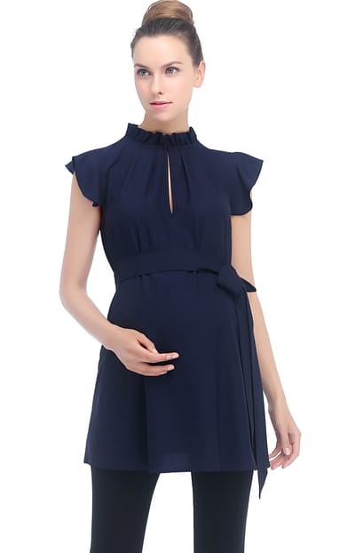 Kimi + Kai Kimi + Kai Maternity "Karlena" Flutter Sleeve Top