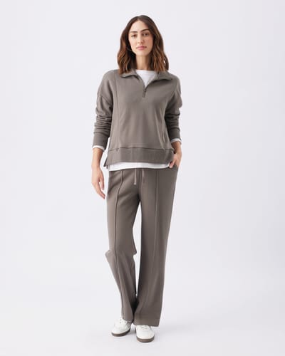 Ripe Maternity Terry Wide Leg Jogger  Earth