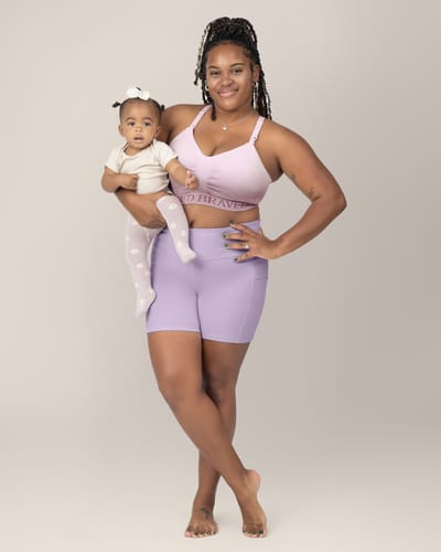 Kindred Bravely Stevie Active Postpartum Bike Short | Lavender Mist
