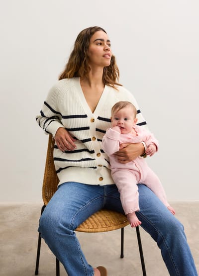 HATCH The Cotton Marlow Stripe Cardigan