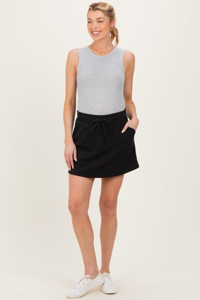 Rae Mode Black Drawstring Maternity Mini Skort
