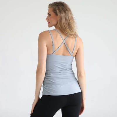 Milk & Baby Sienna Light Support Nursing Cami Bra | Sky Mist