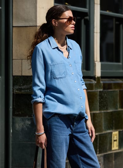 Isabella Oliver Raffa Chambray Maternity Shirt