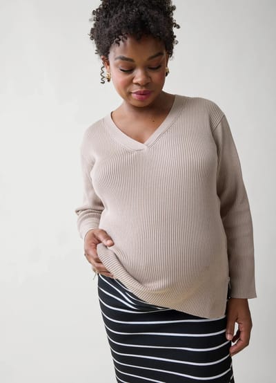 INGRID+ISABEL The EveryWear Side Zip Maternity + Nursing Sweater