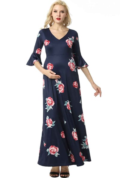 Kimi + Kai Kimi + Kai Maternity "Louisa" Floral Print Maxi Dress
