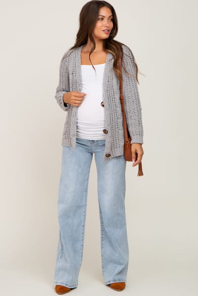 Risen Jeans Light Blue Wide Leg Maternity Jeans