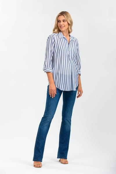 Pietro Brunelli Maternity Panarea Blouse in Navy