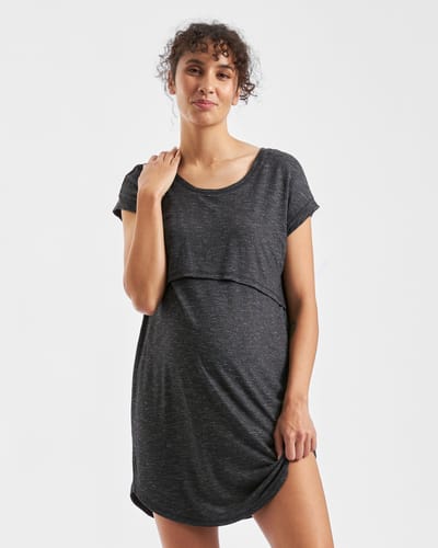 Ripe Maternity Dreamy Lounge Nursing Dress  Granite