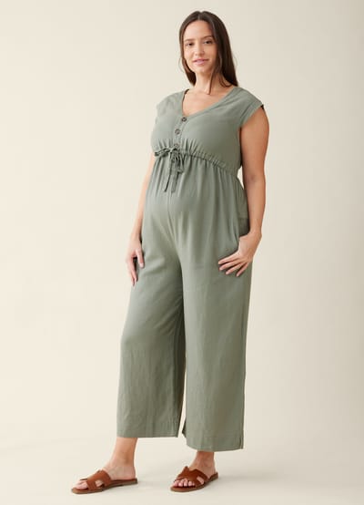 Ingrid+Isabel The Luxe Maternity Linen Jumpsuit