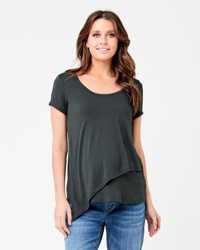 Ripe Maternity Lara Nursing Tee Gravel