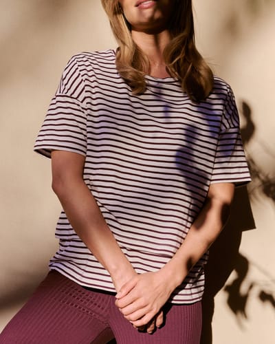 Ripe Maternity Claudette Nursing Tee  White / Maroon